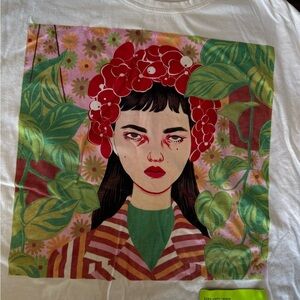 Zara White Crewneck Tee with Bijou Karman Label